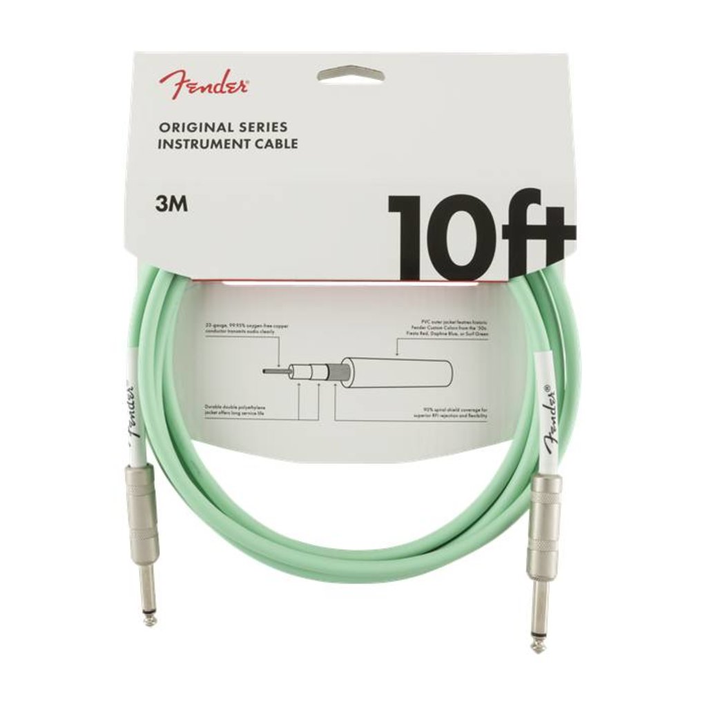 Fender NEW Fender Original Cable - 10' - Straight/Straight - Seafoam Green