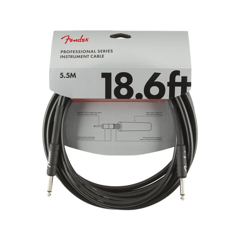 Fender NEW Fender Professional Series Cable - 18.6' Straight/Straight - Black