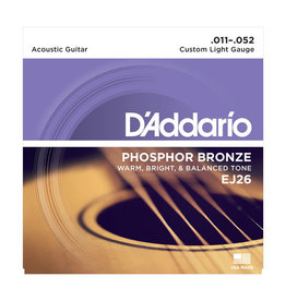 D'Addario NEW D'Addario EJ26 Phosphor Bronze Acoustic Strings - Custom Light - .011-.052