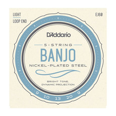 D'Addario NEW D'Addario EJ60 Nickel Plated Banjo Strings - Light - .009-.020