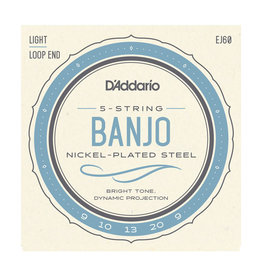 D'Addario NEW D'Addario EJ60 Nickel Plated Banjo Strings - Light - .009-.020