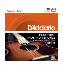 D'Addario NEW D'Addario EFT13 Flat Tops Phosphor Bronze Resonator Strings -  Medium - .016-.056