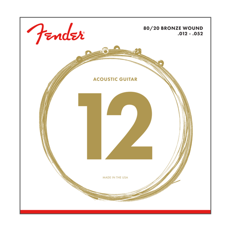 Fender NEW Fender 80/20 Bronze Acoustic Strings - .012-.052