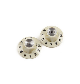 Fender NEW Fender Pure Vintage 1965 Jazzmaster Witch Hat Knobs - Vintage White