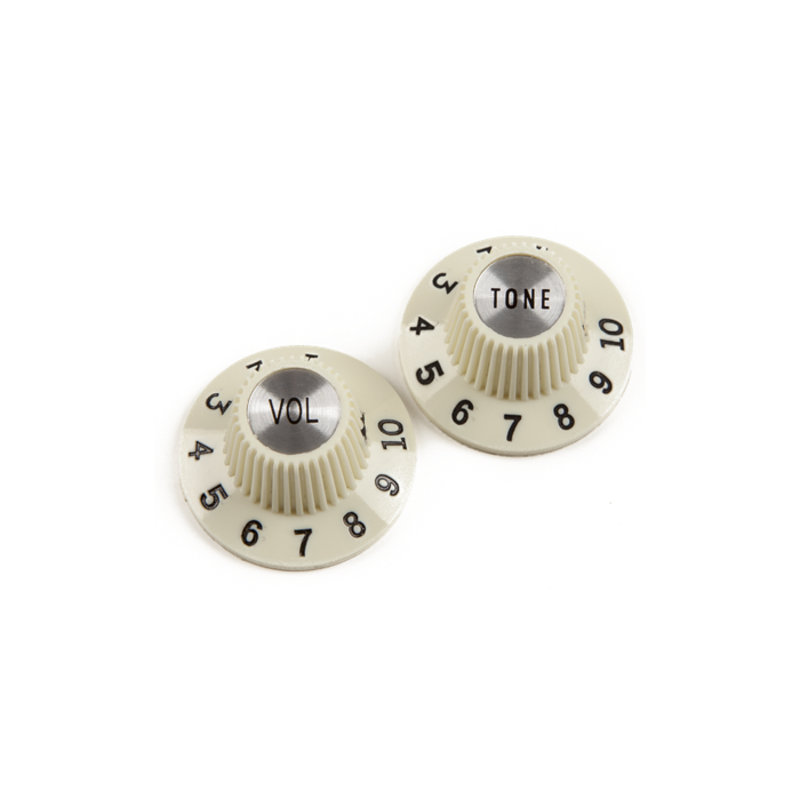 Fender NEW Fender Pure Vintage 1965 Jazzmaster Witch Hat Knobs - Vintage White