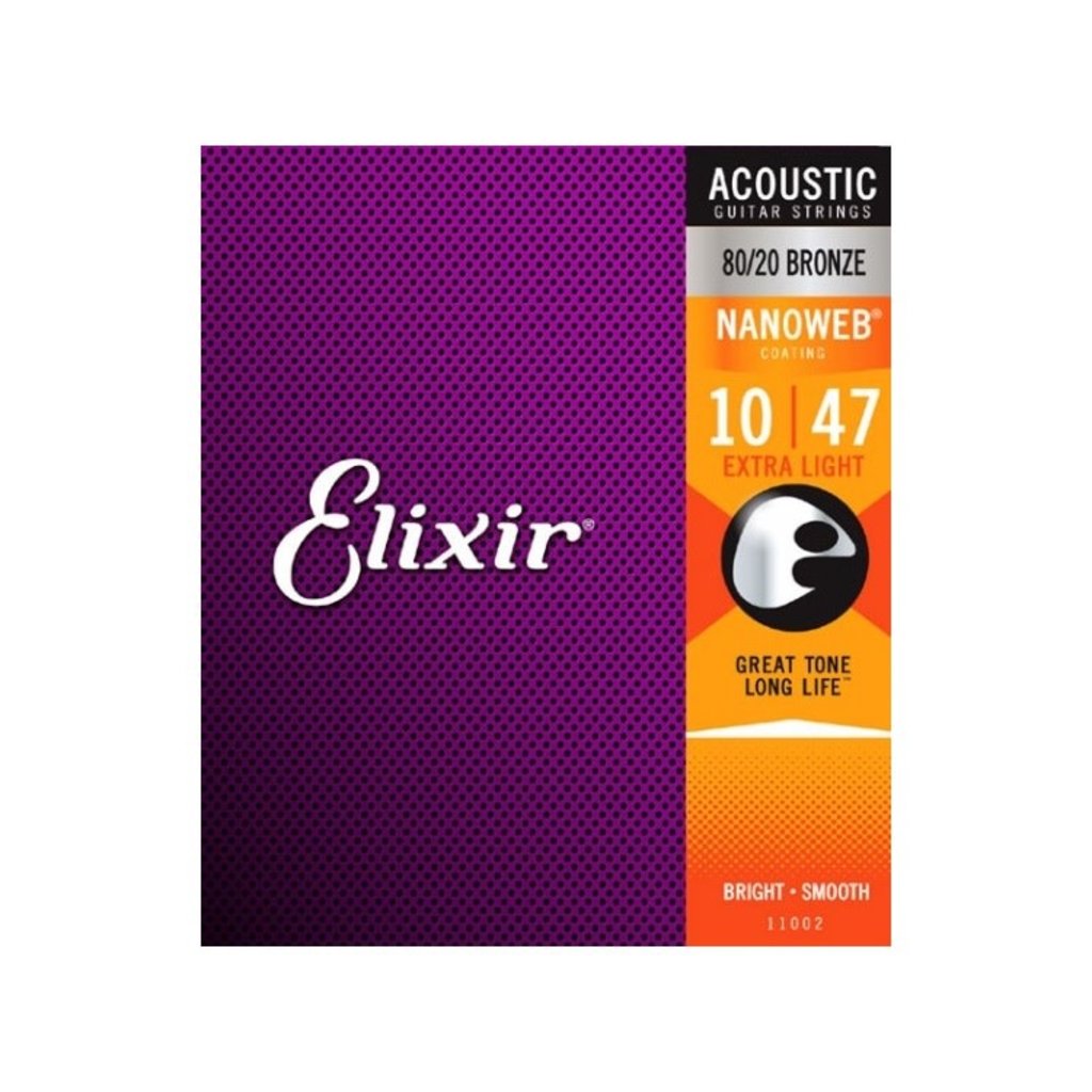 Elixir NEW Elixir Nanoweb 80/20 Bronze Acoustic Strings - Extra Light - .010-.047