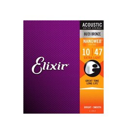 Elixir NEW Elixir Nanoweb 80/20 Bronze Acoustic Strings - Extra Light - .010-.047