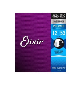 Elixir NEW Elixir Polyweb 80/20 Acoustic Strings - Light - .012-.053
