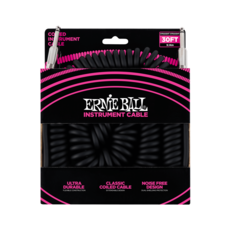 Ernie Ball NEW Ernie Ball Coiled Instrument Cable - Straight/Straight - Black - 30'