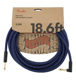 Fender NEW Fender Festival Instrument Cable - Pure Hemp - Blue Dream - 18.6'