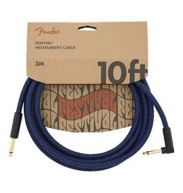 Fender NEW Fender Festival Instrument Cable - Pure Hemp - Blue Dream - 10'