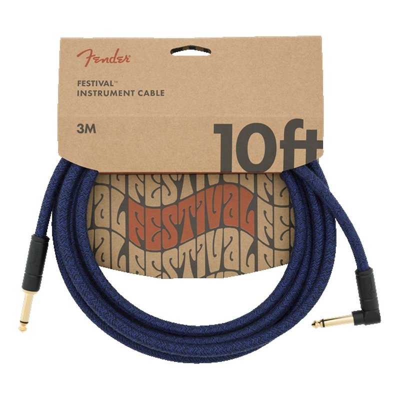 Fender NEW Fender Festival Instrument Cable - Pure Hemp - Blue Dream - 10'