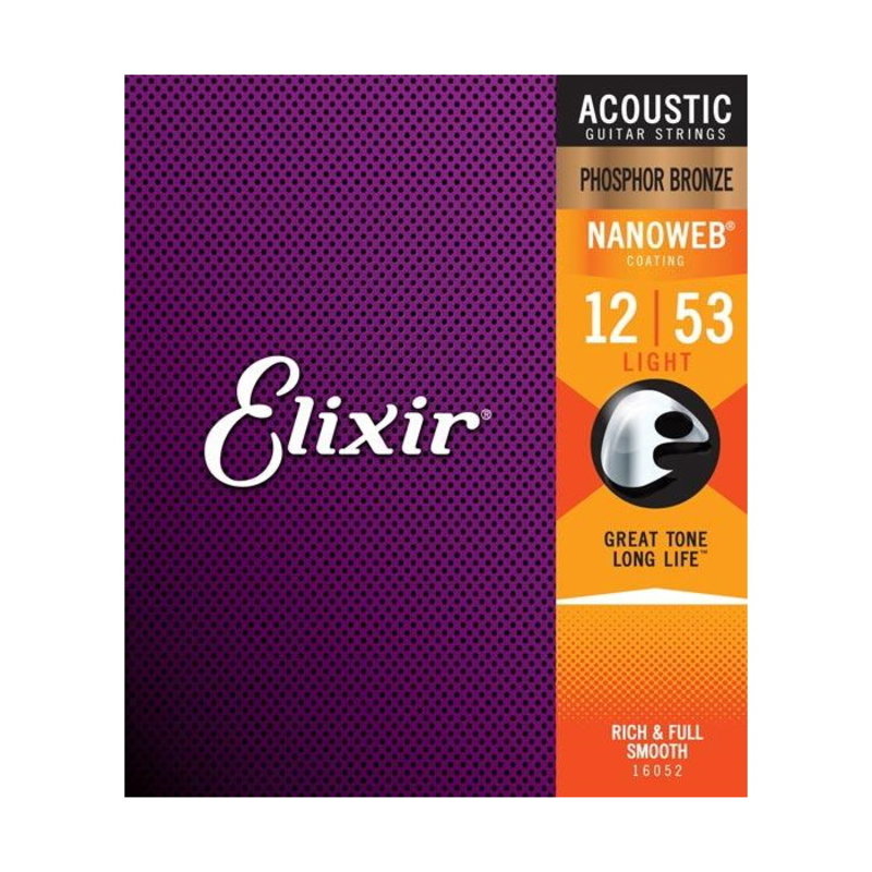 Elixir NEW Elixir Nanoweb Phosphor Bronze Acoustic Strings - Medium - .013-.056