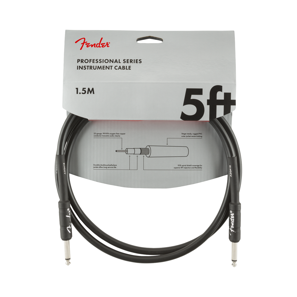 Fender NEW Fender Professional Series Cable - 5' - Straight/Straight - Black