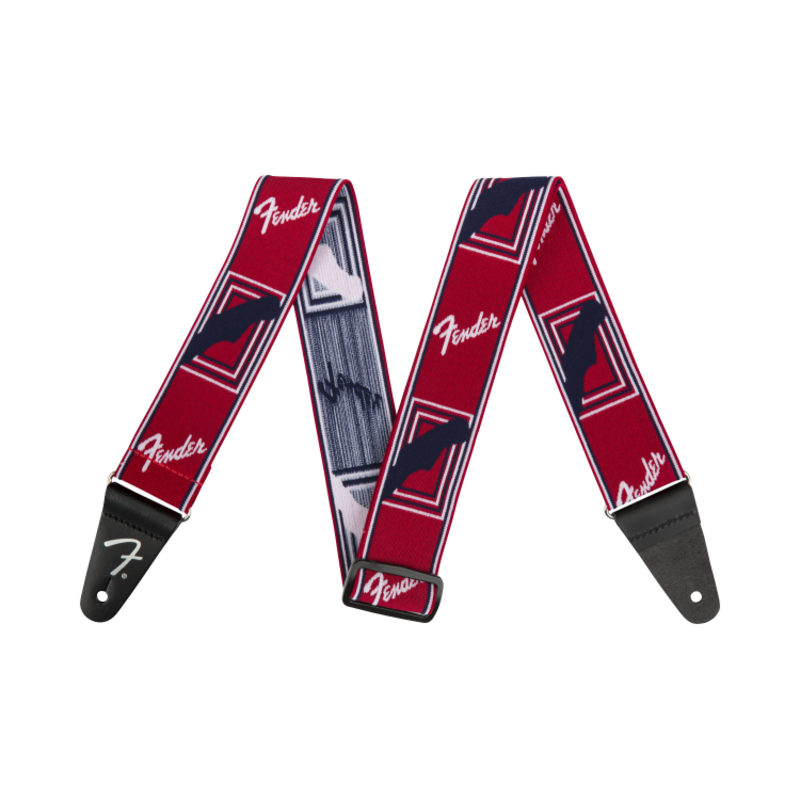 Fender NEW Fender Weighless Monogrammed Strap - Red/White/Blue