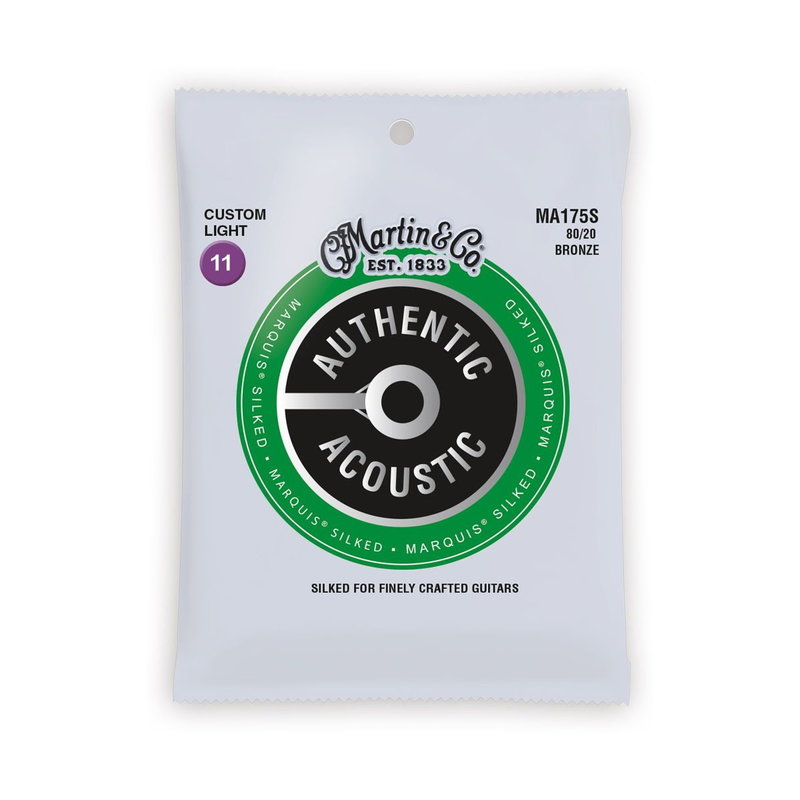 Martin NEW Martin Authentic Acoustic Marquis Silked - 80/20 Bronze - Custom Light - .011-.052