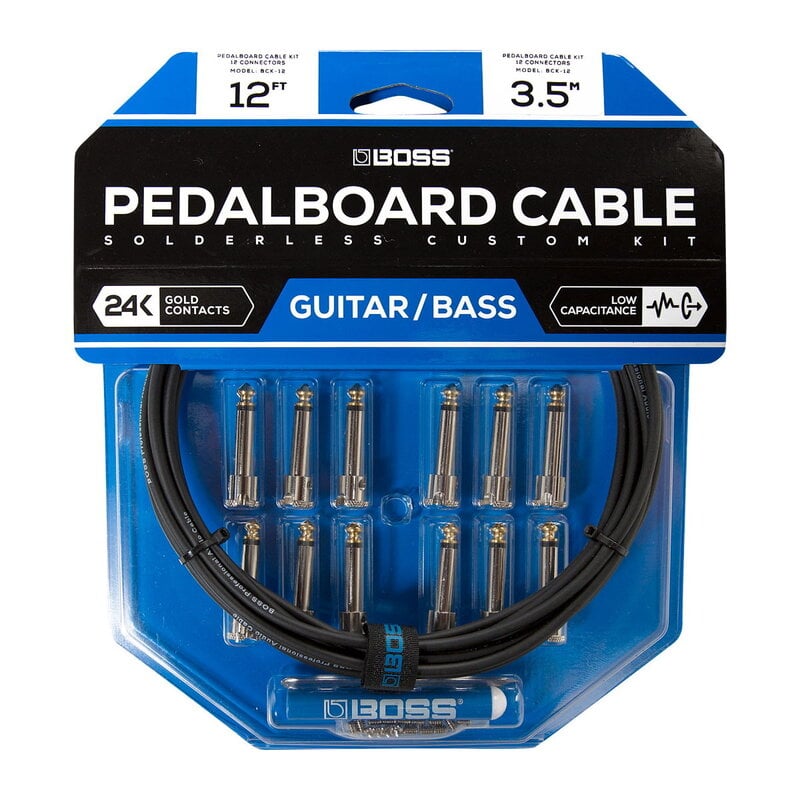 Boss NEW Boss BCK-12 Pedalboard Cable Kit - 12' Cable/12 Connectors