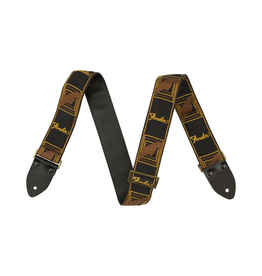 Fender NEW Fender Legacy Monogram Strap - Black/Yellow/Brown