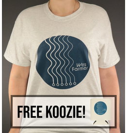 Local Music NEW Wes Farmer T-Shirt w/ Koozie - Heather Grey - XXL