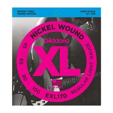 D'Addario NEW D'Addario EXL170 Nickel Wound Bass Strings - Regular Light - .045-.100