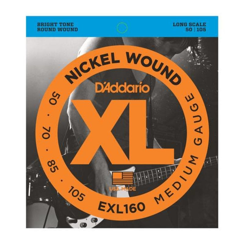 D'Addario NEW D'Addario EXL160 Nickel Wound Bass Strings - Medium - .050-.105