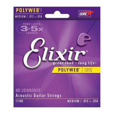 Elixir NEW Elixir Polyweb 80/20 Acoustic Strings - Medium - .013-.056