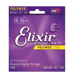 Elixir NEW Elixir Polyweb 80/20 Acoustic Strings - Medium - .013-.056