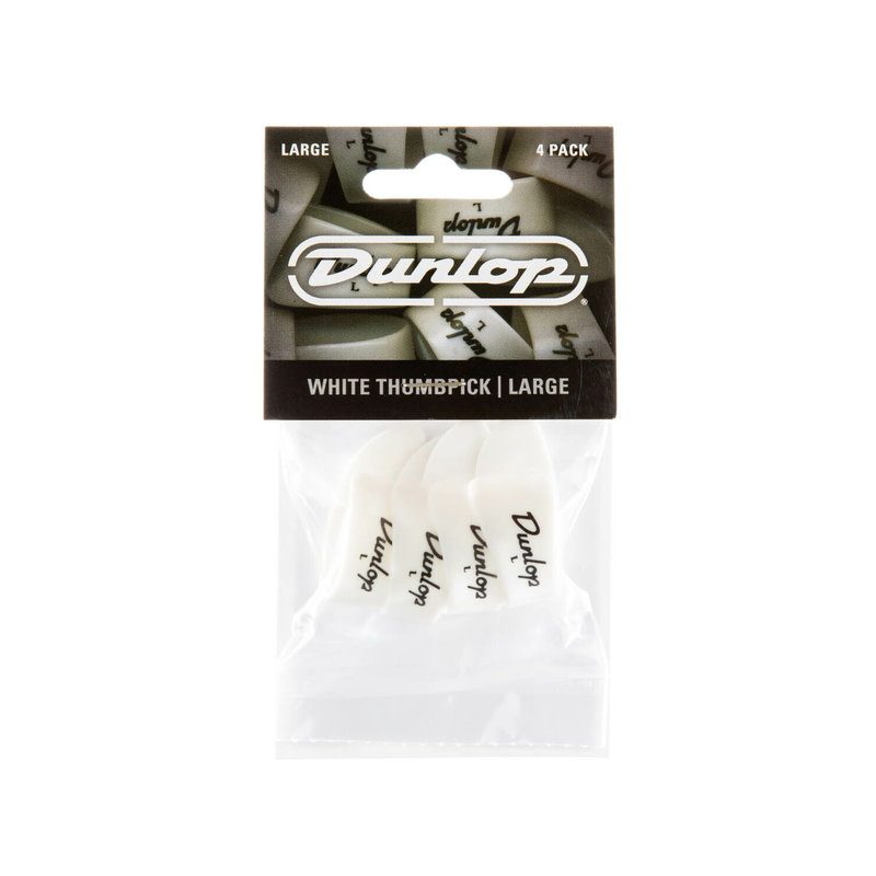 Dunlop NEW Dunlop Thumbpicks - White - 4-Pack