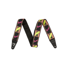 Fender NEW Fender Neon Monogrammed Strap - Yellow/Pink