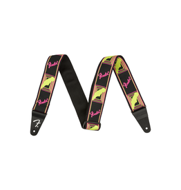 Fender NEW Fender Neon Monogrammed Strap - Yellow/Pink