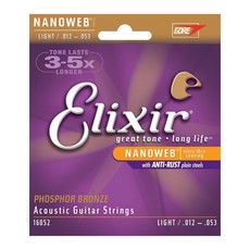 Elixir NEW Elixir Nanoweb Phosphor Bronze Acoustic Strings - Light - .012-.053