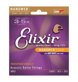 Elixir NEW Elixir Nanoweb Phosphor Bronze Acoustic Strings - Light - .012-.053