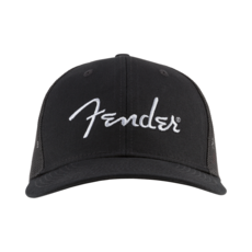 Fender NEW Fender Silver Thread Logo Snapback Trucker Hat - Black