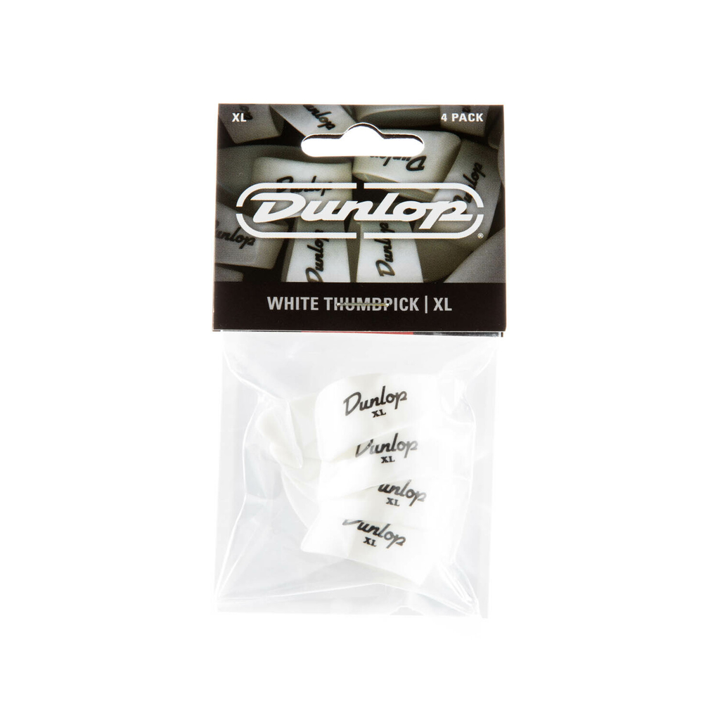 Dunlop NEW Dunlop White Thumbpicks - XL - Pack of 4