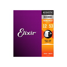 Elixir NEW Elixir Nanoweb 80/20 Bronze Acoustic Strings - Light - .012-.053