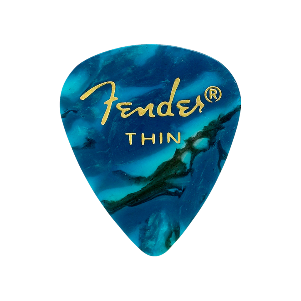 Fender NEW Fender Premium Celluloid Picks - Ocean Turquoise - Thin - 12 Pack