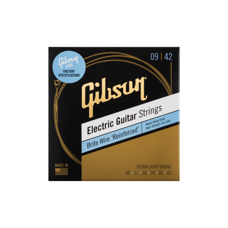 Gibson NEW Gibson Brite Wire Reinforced Electric Guitar Strings - .009-.042