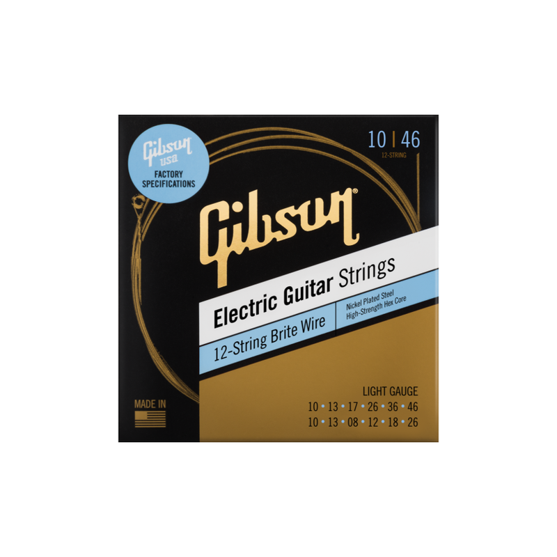 Gibson NEW Gibson Brite Wire Electric Guitar Strings - 12-String - .010 -.046