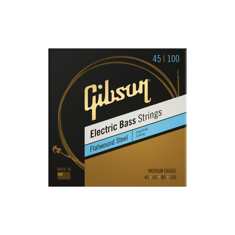 Gibson NEW Gibson Flatwound Electric Bass Guitar Strings - .045-.100