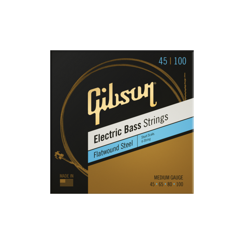 Gibson NEW Gibson Flatwound Electric Bass Guitar Strings - Short Scale - .045-.100