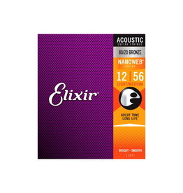 Elixir NEW Elixir Nanoweb 80/20 Bronze Acoustic Strings - Light/Medium - .012-.056