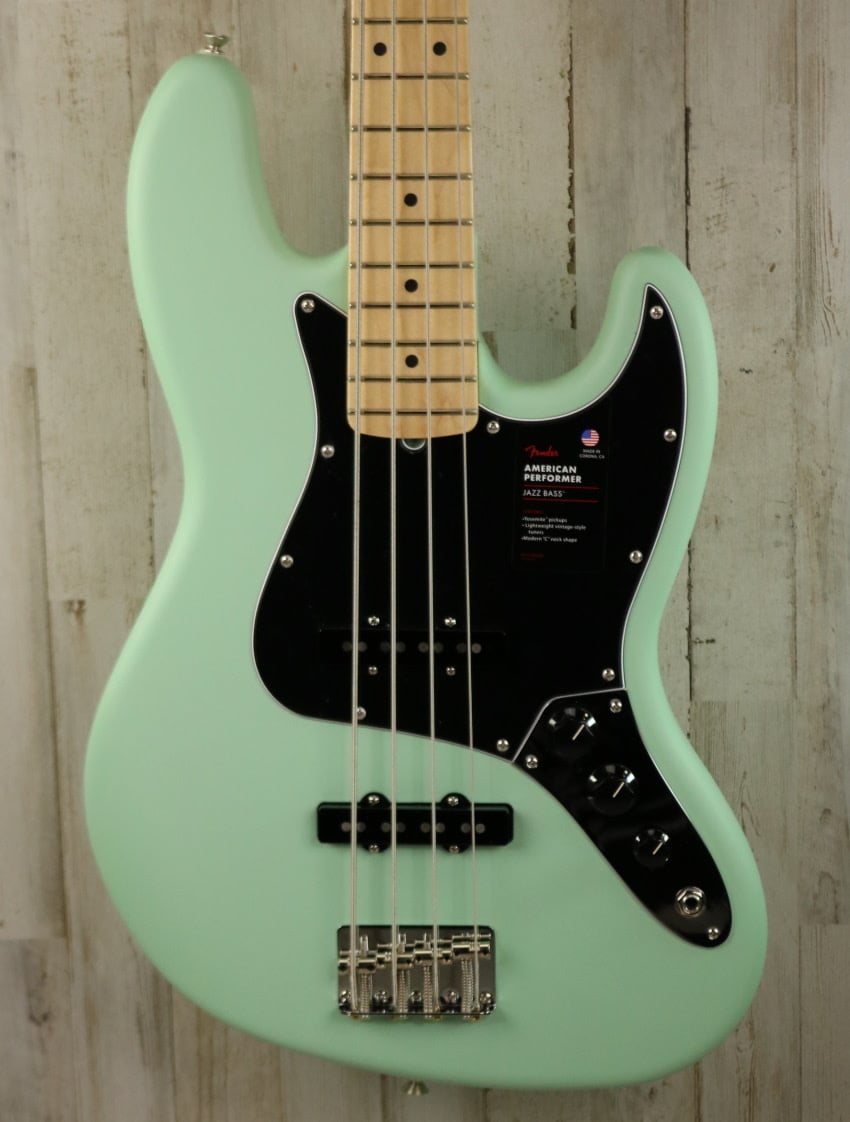 NEW Fender American Performer Jazz Bass - Satin Surf Green (077)