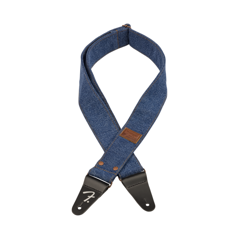 Fender NEW Fender X Wrangler Riveted Denim Strap - Indigo