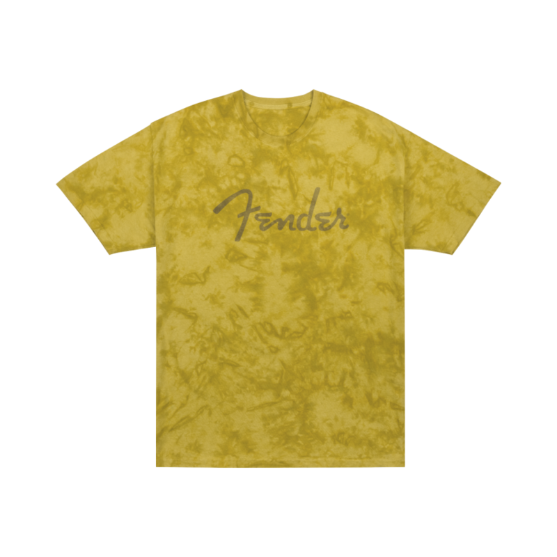 Fender NEW Fender Spaghetti Logo Tie-Dye T-Shirt - Mustard - M