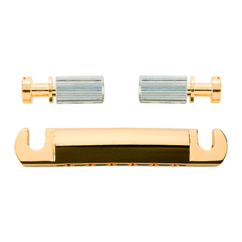 Gibson NEW Gibson Stop Bar Tailpiece w/Studs & Inserts - Gold