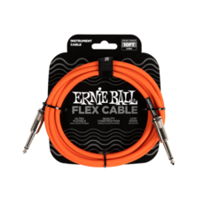 Ernie Ball NEW Ernie Ball Flex Instrument Cable - Straight/Straight - Orange - 10'