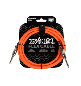 Ernie Ball NEW Ernie Ball Flex Instrument Cable - Straight/Straight - Orange - 10'