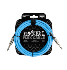 Ernie Ball NEW Ernie Ball Flex Instrument Cable - Straight/Straight - Blue - 10'