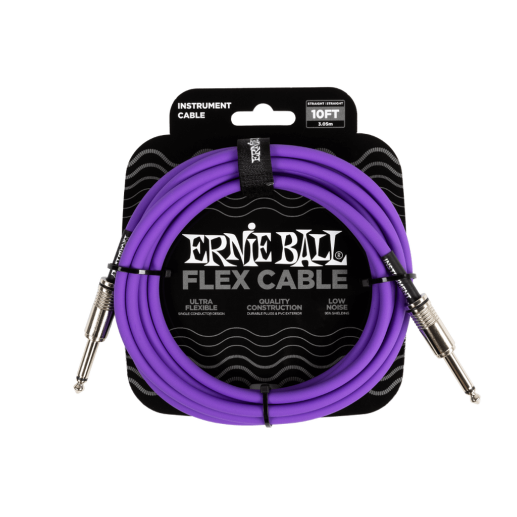 Ernie Ball NEW Ernie Ball Flex Instrument Cable - Straight/Straight - Purple - 10'