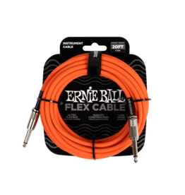 Ernie Ball NEW Ernie Ball Flex Instrument Cable - Straight/Straight - Orange - 20'